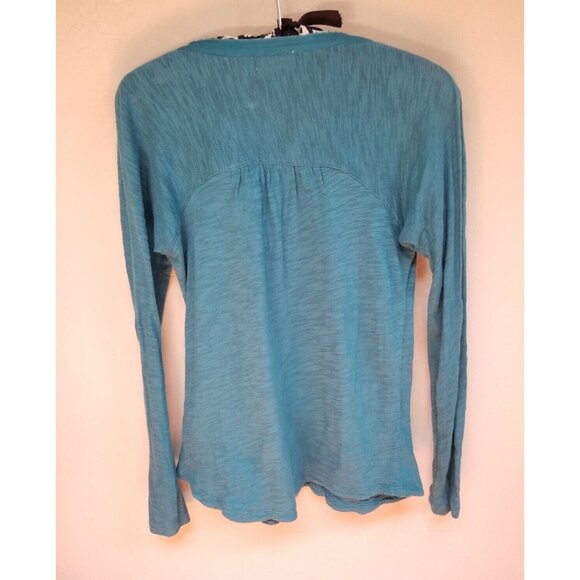 Anthropologie Meadow Rue Womens Embroidered Popover Top XS Blue Long Sleeves - Picture 2 of 8